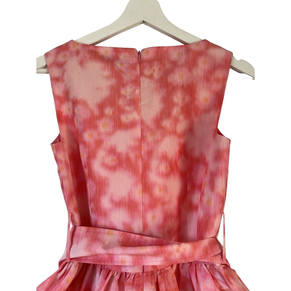Molly Goddard Abstract Floral Tie Dye Tent Dress Pink Orange Princess Garden 2 - Picture 13 of 16